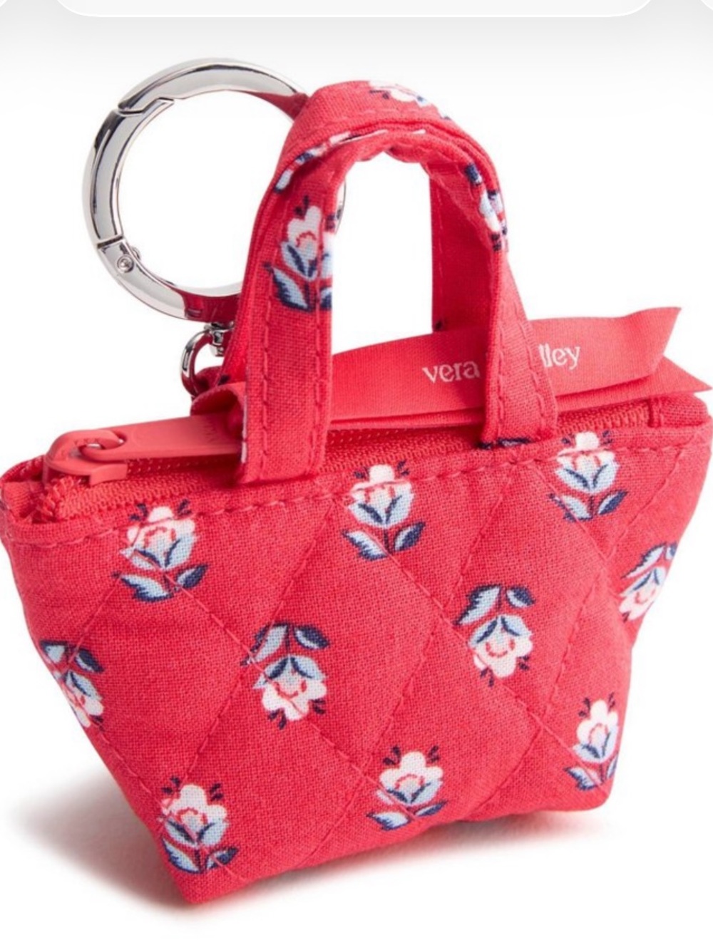 Vera Bradley x Target Red Mini Quilted Tote Keyring